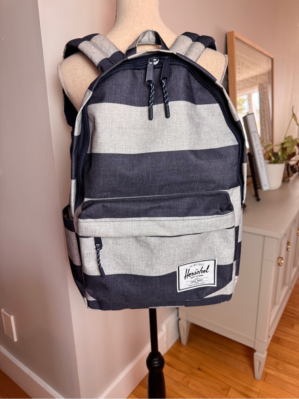 Herschel Supply Company Navy and Light Gray Wide Stripe Backpack
